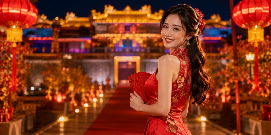 Đèn lồng đỏ và phong bao lì xì tại Huế biểu tượng cho ưu đãi chào mừng thành viên mới